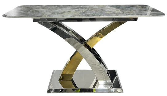 Lucy X Leg Gold Marble 120cm Console Table In 2 Colours