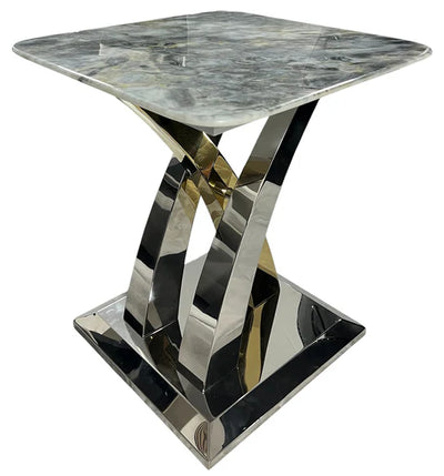 Lucy X Leg Gold Marble Lamp End Table In 2 Colours