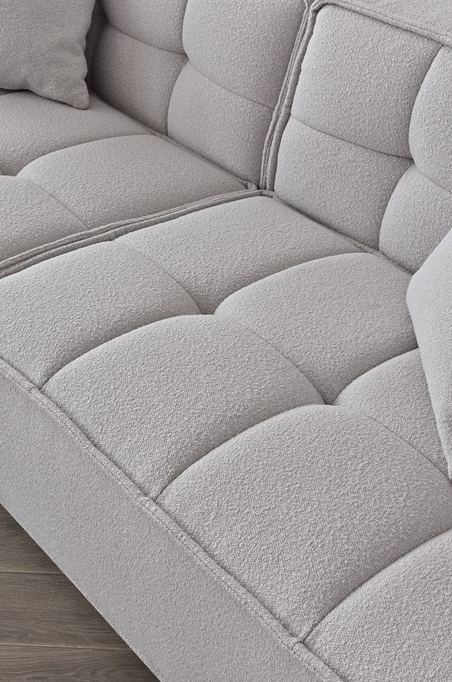 The Breva Putty Grey Boucle 4 Seater Premium Sofa Putty Grey Boucle Fabric