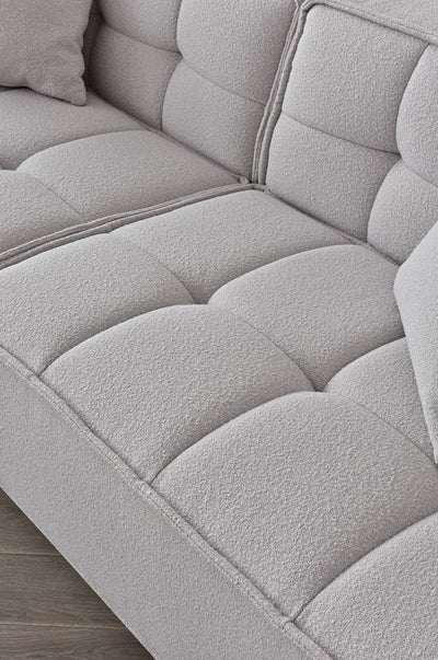 The Breva Putty Grey Boucle 4 Seater Premium Sofa Putty Grey Boucle Fabric