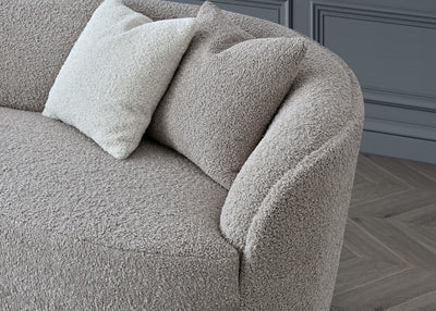The Wave Boucle Premium Sofa Latte Teddy Boucle Fabric