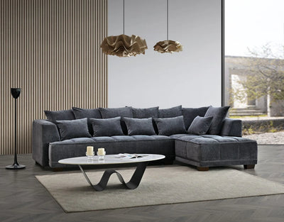 The Gracemary Steel Grey Boucle Right Hand Corner Premium Sofa Steel Boucle Fabric