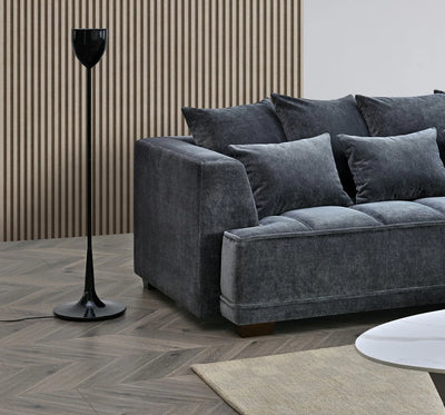 The Gracemary Steel Grey Boucle 3 Seater Premium Sofa Steel Boucle Fabric
