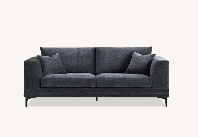 The Harlow Steel Grey Boucle 3 + 2 Seater Premium Sofa Steel Boucle Fabric