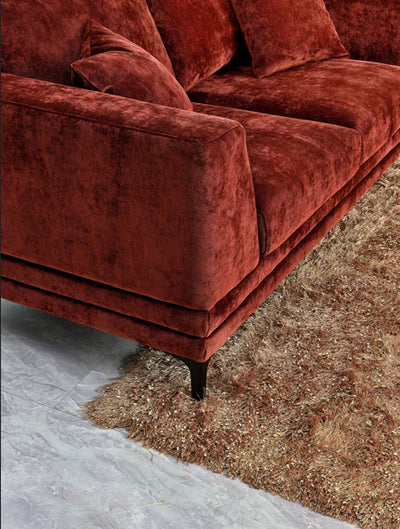 The Harlow Rust Red Boucle 3 + 2 Seater Premium Sofa Rust Boucle Fabric