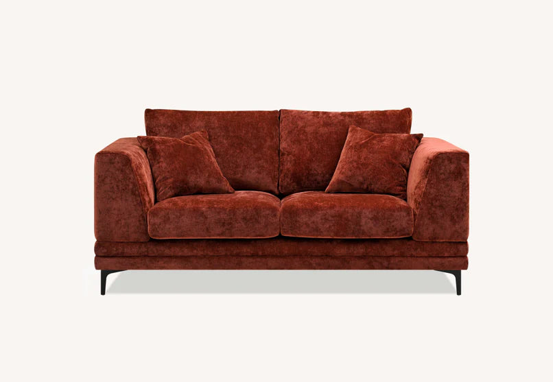 The Harlow Rust Red Boucle 3 + 2 Seater Premium Sofa Rust Boucle Fabric