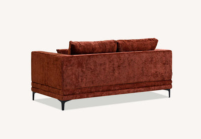 The Harlow Rust Red Boucle 3 + 2 Seater Premium Sofa Rust Boucle Fabric