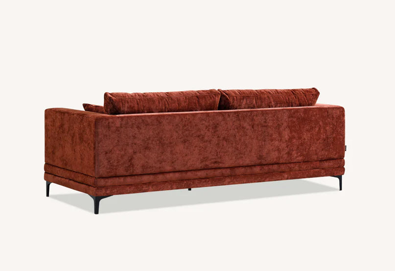 The Harlow Rust Red Boucle 3 + 2 Seater Premium Sofa Rust Boucle Fabric