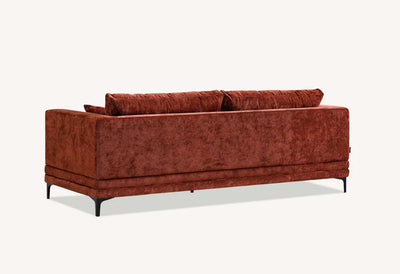 The Harlow Rust Red Boucle 3 + 2 Seater Premium Sofa Rust Boucle Fabric