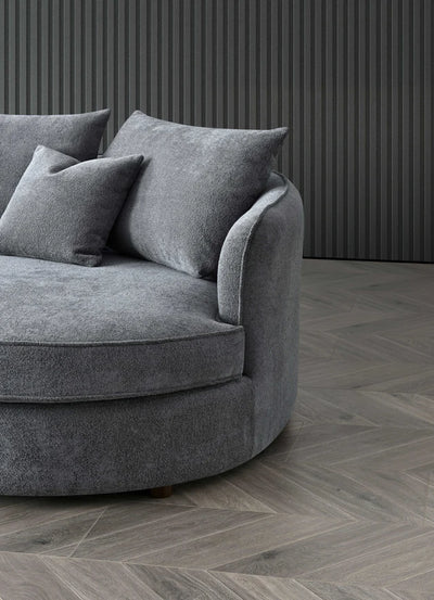 The Pebble Grey Boucle Corner Premium Sofa Fabric