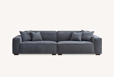The Dakota Charcoal Grey Boucle 4 Seater With Chaise Premium Sofa Charcoal Boucle Fabric