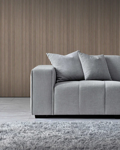 The Leonard Cloudy Grey Boucle Right Hand Corner Premium Sofa Cloudy Grey Boucle Fabric