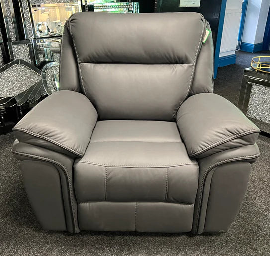 Roma 3, 2 or 1 Seater Recliner Sofa Grey, Black or Brown Leather