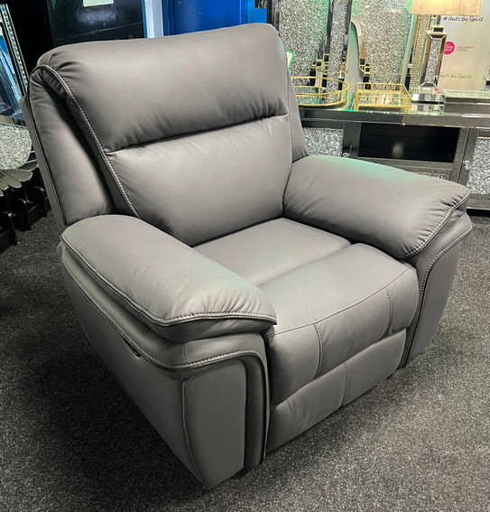 Roma 3, 2 or 1 Seater Recliner Sofa Grey, Black or Brown Leather