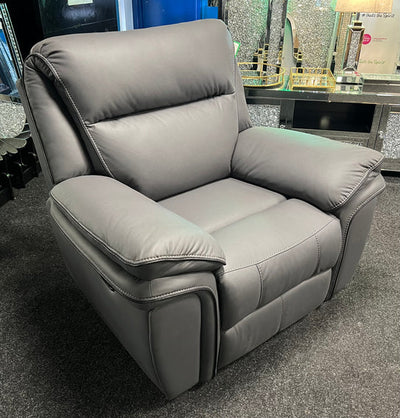 Roma 3, 2 or 1 Seater Recliner Sofa Grey, Black or Brown Leather