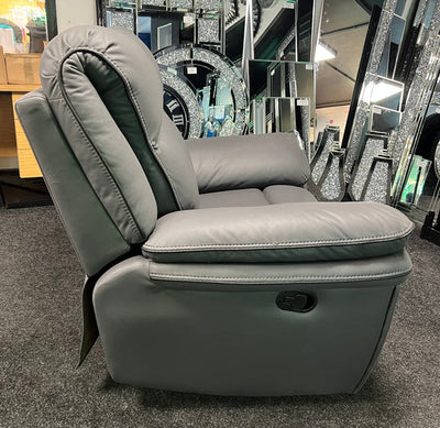 Roma 3, 2 or 1 Seater Recliner Sofa Grey, Black or Brown Leather