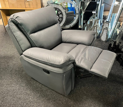Roma 3, 2 or 1 Seater Recliner Sofa Grey, Black or Brown Leather