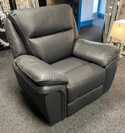 Roma 3, 2 or 1 Seater Recliner Sofa Grey, Black or Brown Leather