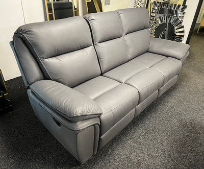 Roma 3, 2 or 1 Seater Recliner Sofa Grey, Black or Brown Leather