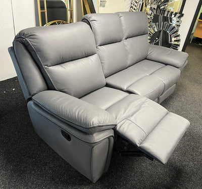 Roma 3, 2 or 1 Seater Recliner Sofa Grey, Black or Brown Leather