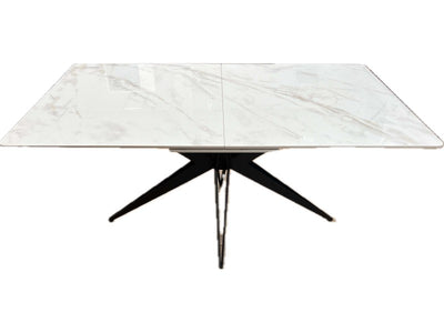 Nova 160-200cm White/Gold Ceramic Marble Extending Dining Table