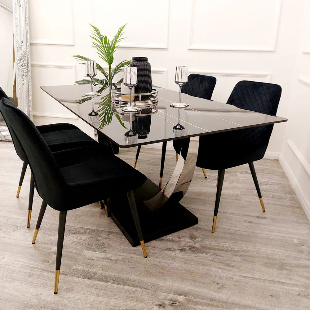 Venus 160cm Black Ceramic Dining Table