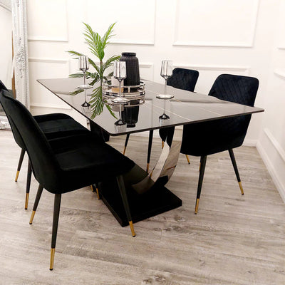 Venus 160cm Black Ceramic Dining Table