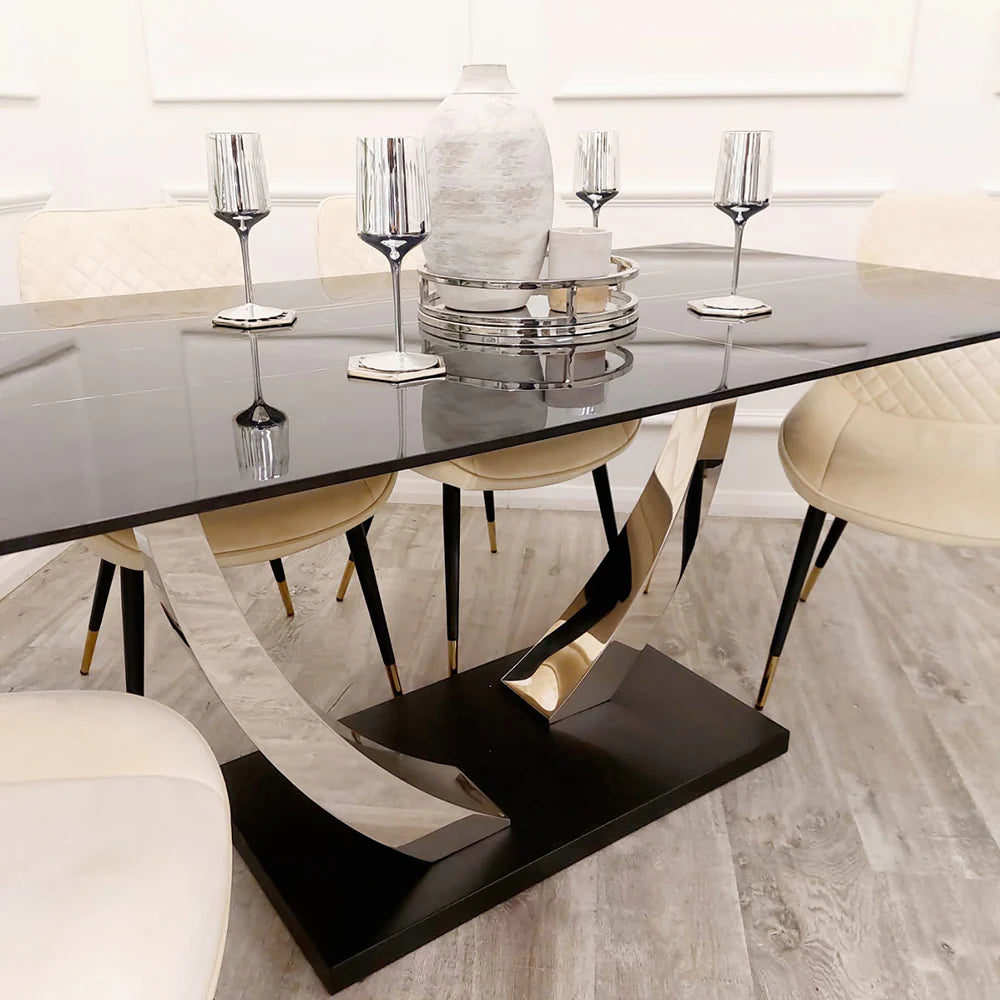 Venus 160cm Black Ceramic Dining Table