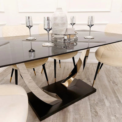 Venus 160cm Black Ceramic Dining Table