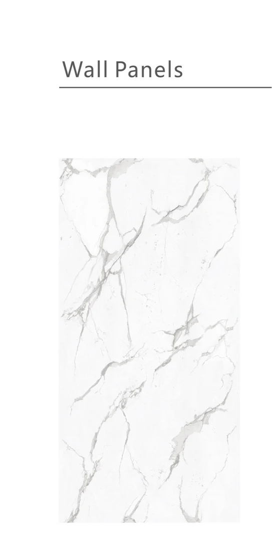 Media Wall Panels Pack Of x4 White Grey Marble Veins PVC Waterproof Wall Panels 240x60cm