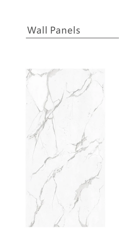 Media Wall Panels Pack Of x4 White Grey Marble Veins PVC Waterproof Wall Panels 240x60cm
