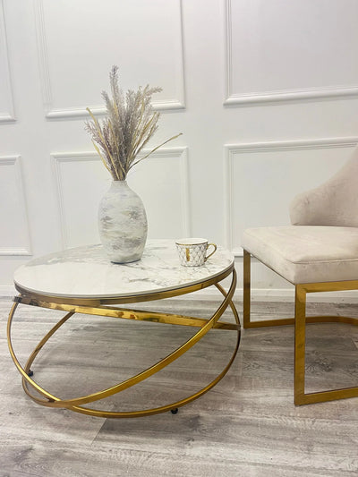Spiro Gold Marble Coffee Table
