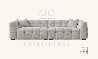 The Bubble Tribeca Ivory White Boucle 4 Seater Premium Sofa Boucle Fabric - PRE ORDER FOR APRIL 2025