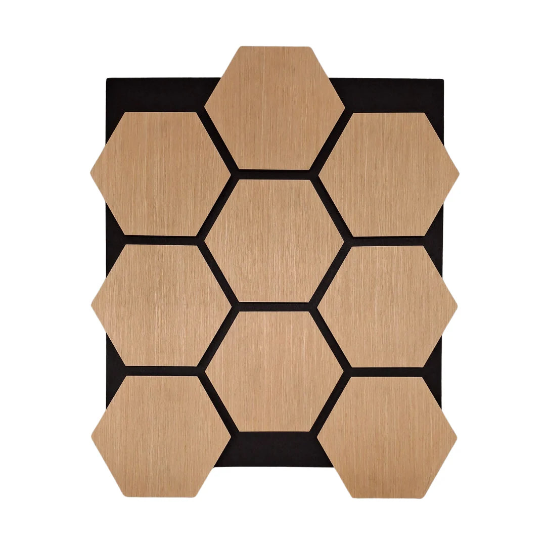 Acoustic Oak Hexagon Media Wall Panels Pack Of x12 70cm x 60cm