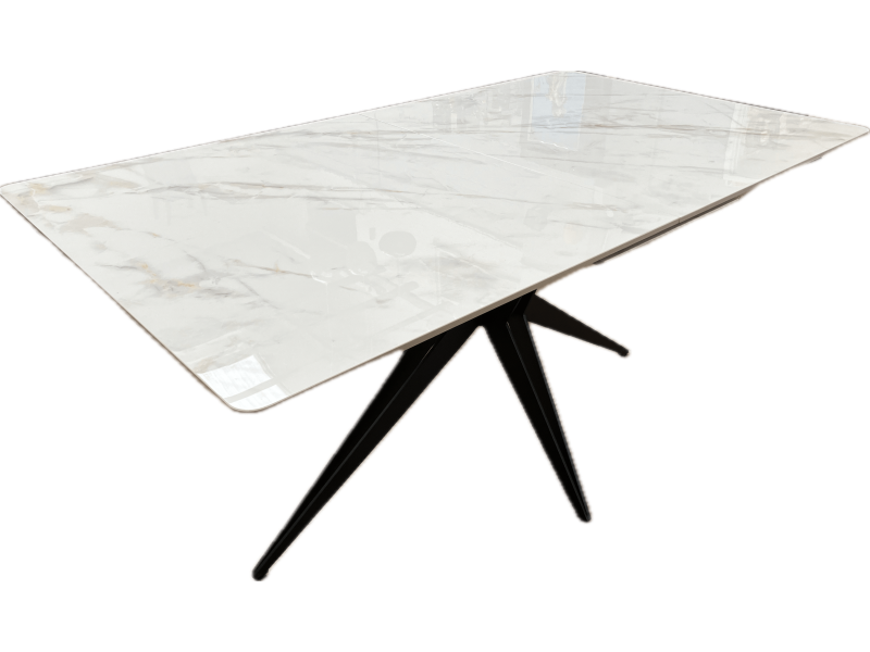 Nova 160-200cm White/Gold Ceramic Marble Extending Dining Table