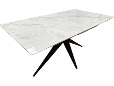 Nova 160-200cm White/Gold Ceramic Marble Extending Dining Table