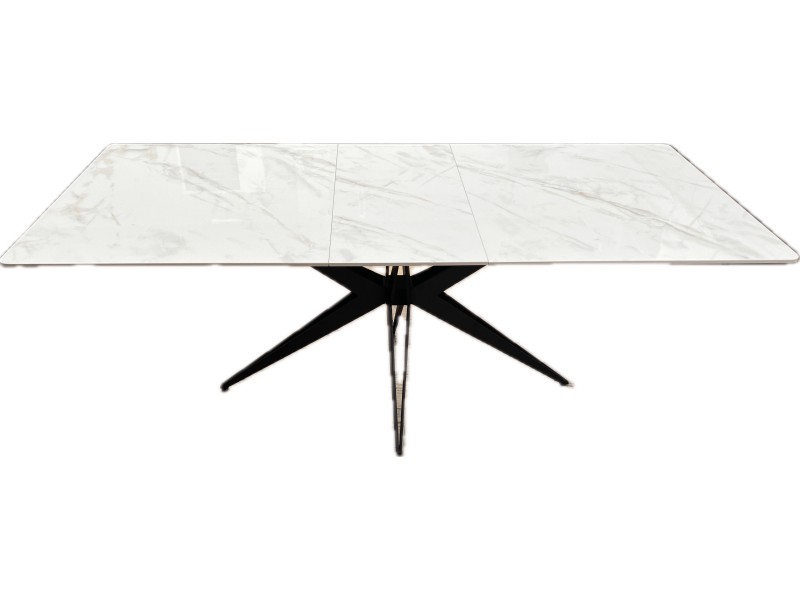 Nova 160-200cm White/Gold Ceramic Marble Extending Dining Table
