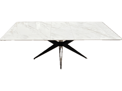 Nova 160-200cm White/Gold Ceramic Marble Extending Dining Table