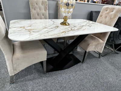 Lucien X Shape Ceramic Dining Table 160cm In 4 Colours