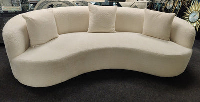 The Wave Boucle Premium Sofa Ivory Boucle Fabric