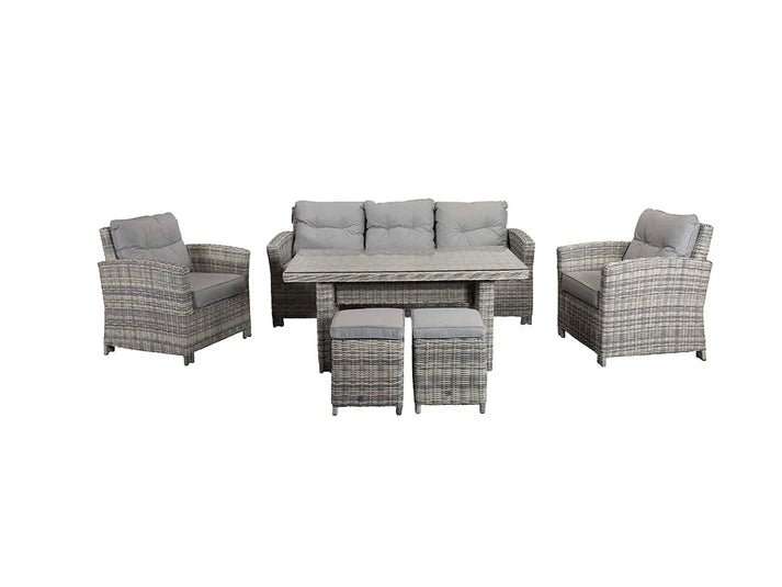 Amano Grey Rattan 3 Seater Sofa Garden Dining Set