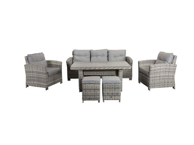 Amano Grey Rattan 3 Seater Sofa Garden Dining Set