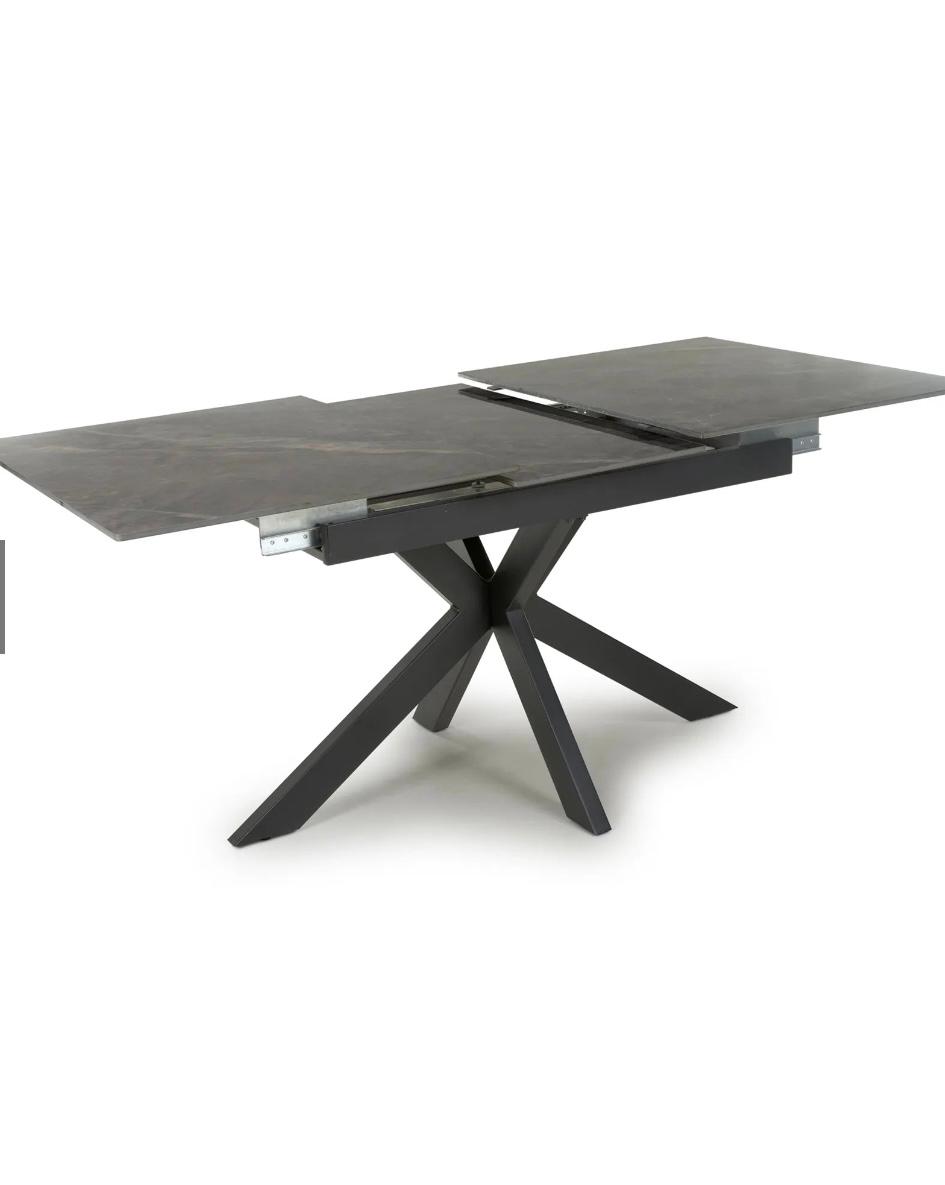 Nova 140-180cm Grey Ceramic Marble Centre Extending Dining Table