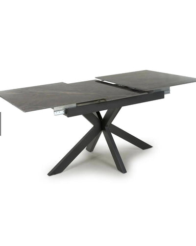 Nova 140-180cm Grey Ceramic Marble Centre Extending Dining Table