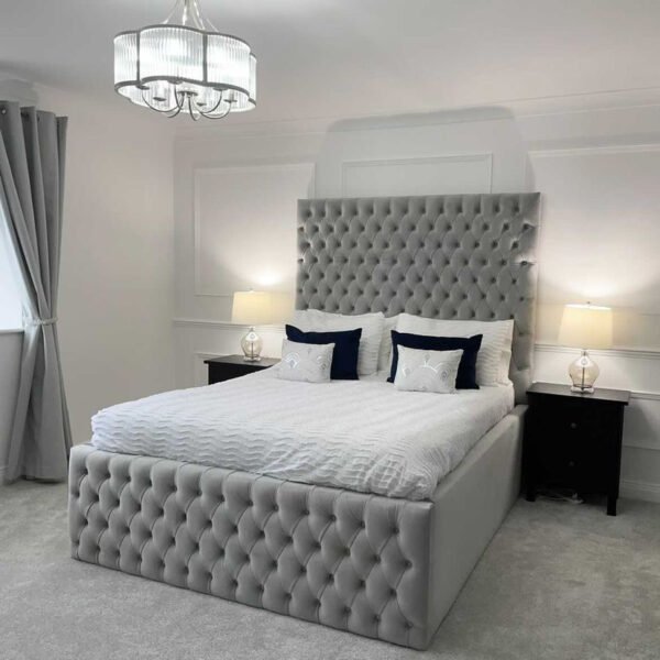 Buckingham Tall Headboard Chesterfield Bed - Esme Furnishings