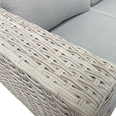 Bella Grey Garden Corner Sofa Outdoor Fire Pit Set Table & Cushion Set