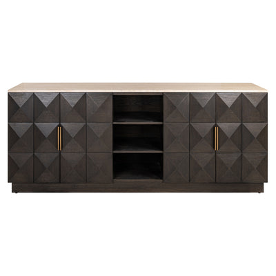 Richmond Interiors Claremont Brown 4 Door Sideboard 2 Shelves