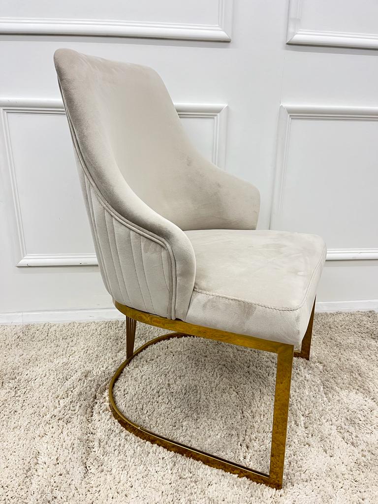 Cream gold chair deals