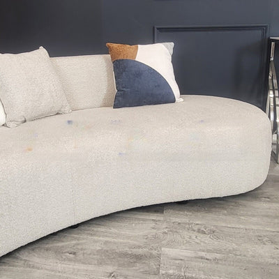 The Wave Beige Boucle Premium Sofa Beige Boucle Fabric