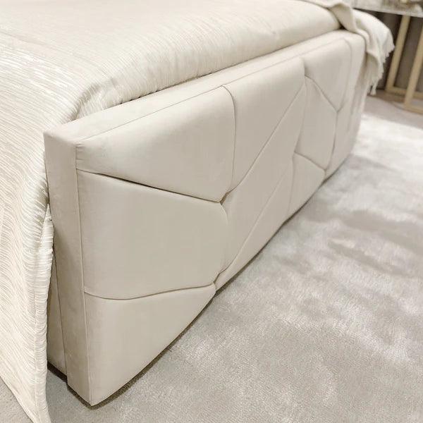 Dante Velvet Premium Chevron Bed - Esme Furnishings